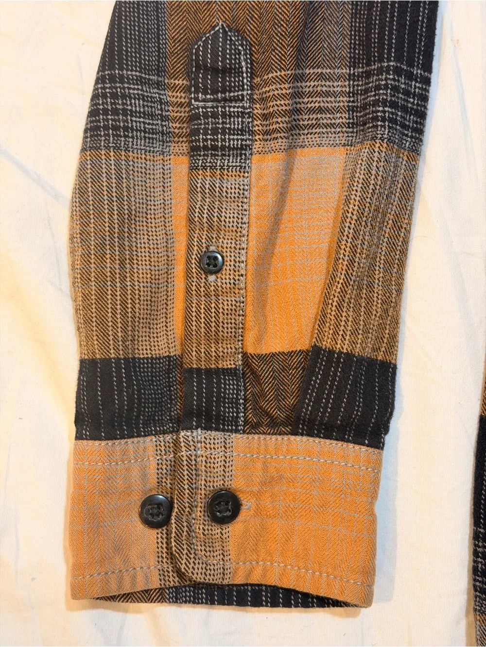 The North Face Orange and Black Plaid Button-Down Shirt Size M